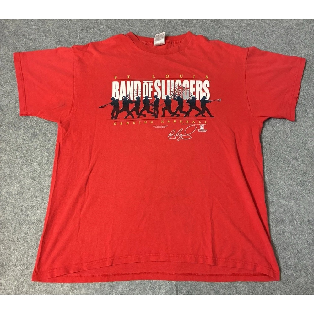 St. Louis Cardinals Albert Pujols Band Of Sluggers 2004 Red T-shirt Mens Size XL